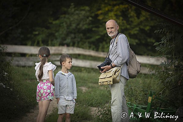 Włodek Bilinski, fotograf, u Prezesa w Chmielu, Dwernik, Bieszczady