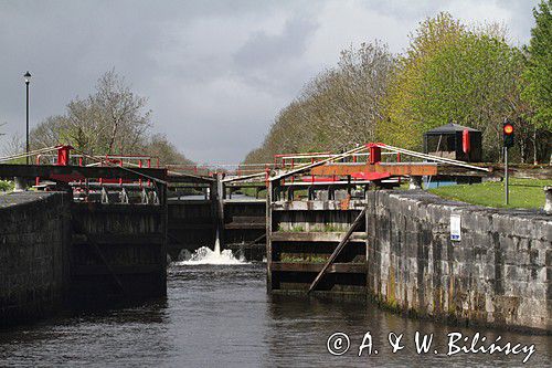 śluza Albert Lock, kanał Jamestown Canal, obejście rzeki Shannon, rejon Górnej Shannon, Irlandia