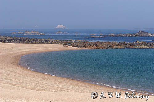 cieśnina The Swinge i wybrzeże Platte Saline wyspy Alderney, Channel Islands, Anglia, Wyspy Normandzkie, Kanał La Manche