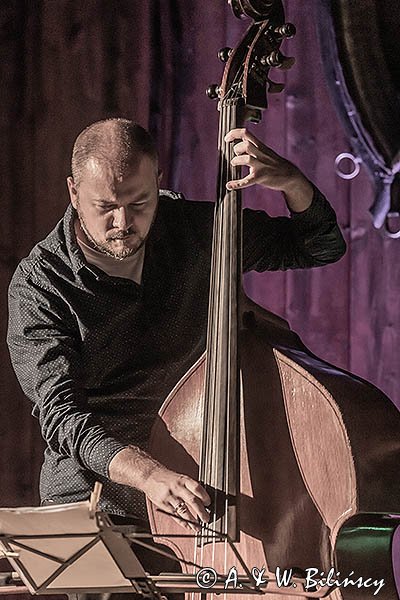 II Bieszczadzki Festiwal Filmowy Ale Czad, Stanica kresowa Chreptiów,koncert zespołu Werusha, gra na kontrabasie