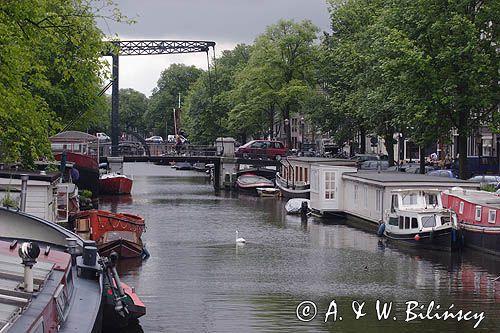 barki mieszkalne, Amsterdam, Holandia