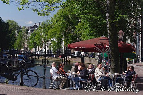 nad kanałem w Amsterdamie, Holandia