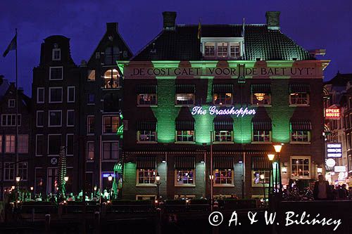 hotel Grasshopper w centrum, Czerwona dzielnica, Red Light District, Amsterdam, Holandia