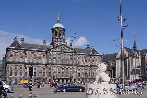 pałac królewski Koninklijk Paleis i plac Dam Amsterdam, Amsterdam, Holandia