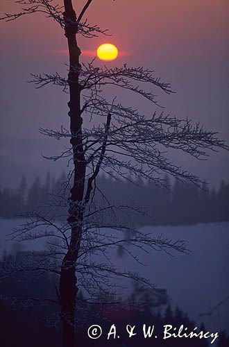 zachód słońca, Beskid Śląski