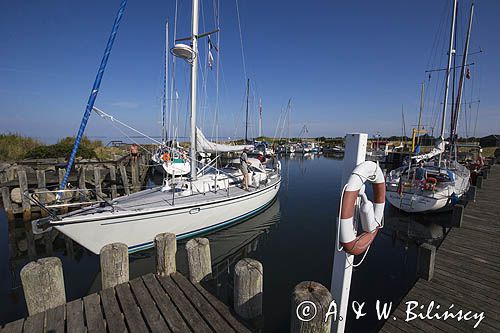 Port na wyspie Birkholm, Archipelag Południowej Fionii, Dania