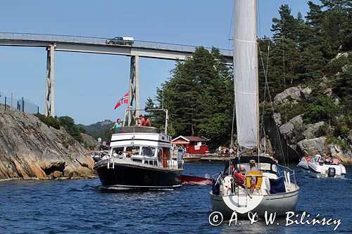 Blindleia, droga żeglowna między Lillesand i Hovag pod Kristiansand, cieśnina, Południowa Norwegia, Skagerrak