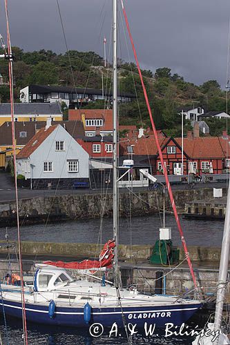 port w Gudhjem, wyspa Bornholm, Dania