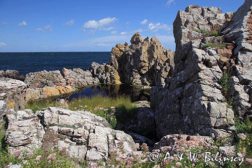 wybrzeże koło Gudhjem, Bornholm, Dania