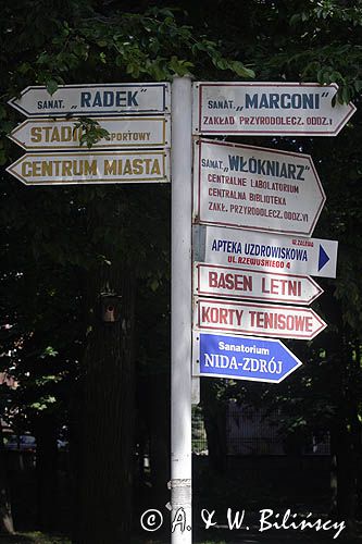 drogowskaz w Parku Zdrojowym, Busko-Zdrój