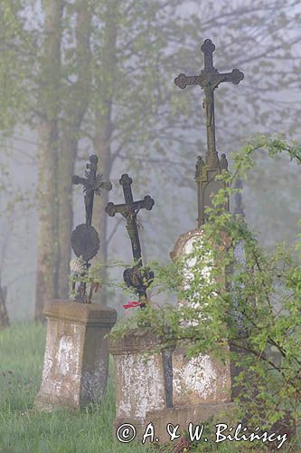 Bystre, krzyż, stary cmentarz, Bieszczady