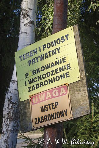 Zalew Soliński, przystań w Chrewcie, Bieszczady, tablica zakazu