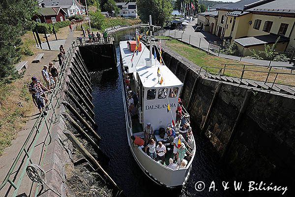 Haverud śluza przy akwedukcie, Dalslands Kanal, Szwecja