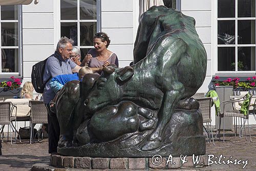 Rzeźba w Faaborg na wyspie Fyn, Fionia, Archipelag Południowej Fionii, Dania