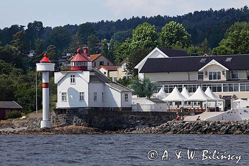 Filtvet Fyr, Latarnia morska Filtvet, Południowa Norwegia, Oslofjorden, Fiord Oslo