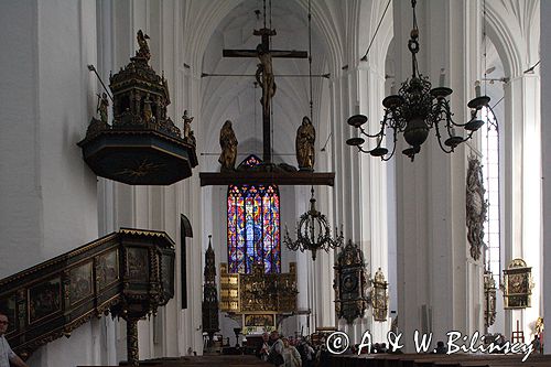 Gdańsk Bazylika Mariacka wnętrze kościół Mariacki