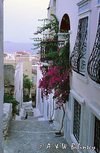 uliczka, Ermopoulis, wyspa Syros, Cyklady, Grecja