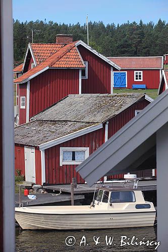 wioska rybacka na wyspie Grisslan, Szwecja, Zatoka Botnicka, Hoga Kusten, Wysokie Wybrzeże
