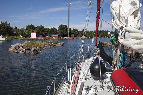 Wpływamy do Haapasaari koło Kotka, Zatoka Fińska, Finlandia