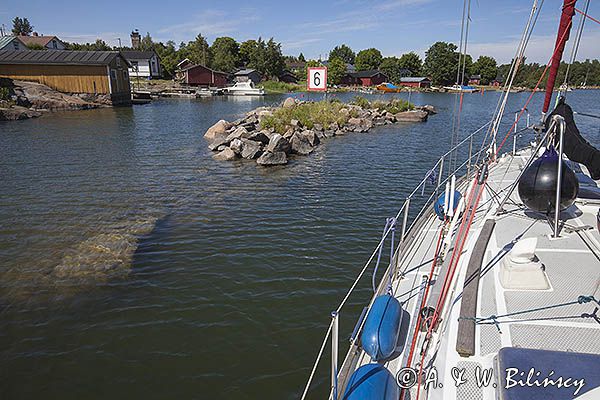 Wpływamy do Haapasaari koło Kotka, Zatoka Fińska, Finlandia
