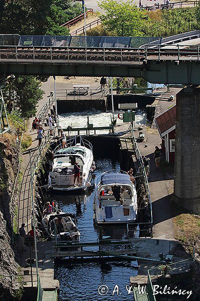 Haverud śluza przy akwedukcie, Dalslands Kanal, Szwecja