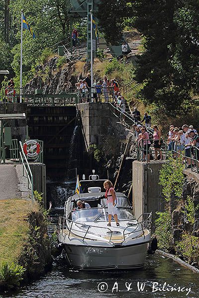 Haverud śluza przy akwedukcie, Dalslands Kanal, Szwecja