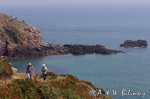 skaliste wybrzeże wyspy Herm, Channel Islands, Anglia, Wyspy Normandzkie, Kanał La Manche