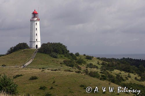 latarnia morska na północnym krańcu wyspy Hiddensee, Mecklenburg-Vorpommern, Niemcy