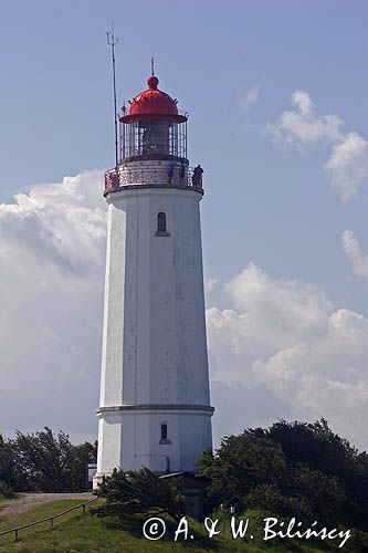 latarnia morska na północnym krańcu wyspy Hiddensee, Mecklenburg-Vorpommern, Niemcy