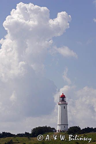 latarnia morska na północnym krańcu wyspy Hiddensee, Mecklenburg-Vorpommern, Niemcy