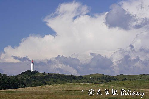 latarnia morska na północnym krańcu wyspy Hiddensee, Mecklenburg-Vorpommern, Niemcy