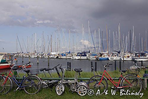 port jachtowy w Vitte na wyspie Hiddensee, Mecklenburg-Vorpommern, Niemcy