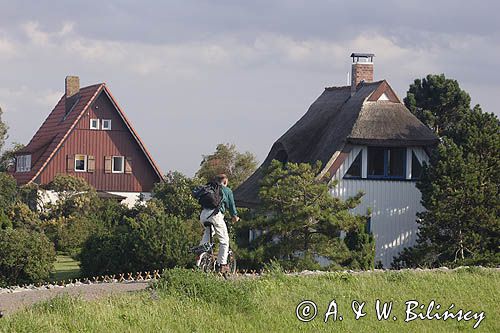 ścieżka rowerowa w Vitte, wyspa Hiddensee, Mecklenburg-Vorpommern, Bałtyk, Niemcy