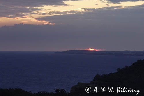 wschód słońca nad Rugią, widok z wyspy Hiddensee, Mecklenburg-Vorpommern, Niemcy