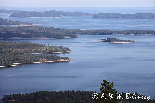 panorama Hoga Kusten z Parku Narodowego Skuleskogen, Szwecja, Zatoka Botnicka
