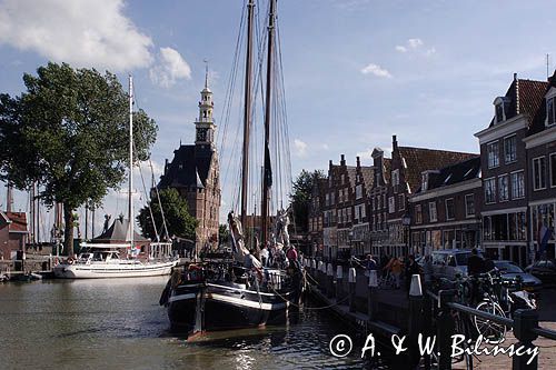Hoorn, Holandia, Ijsselmeer, port, barka holenderska