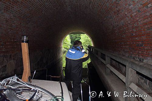 tunel, przeprawa wodna, Stare Jabłonki, Mazury, tunel między jeziorami Szeląg Mały oraz Szeląg Wielki, koniec/początek kanału Ostródzko-Elbląskiego