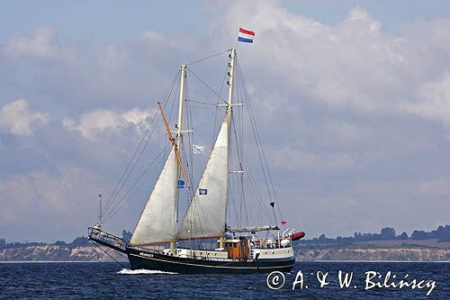 jacht koło Sassnitz na wyspie Rugia, Niemcy