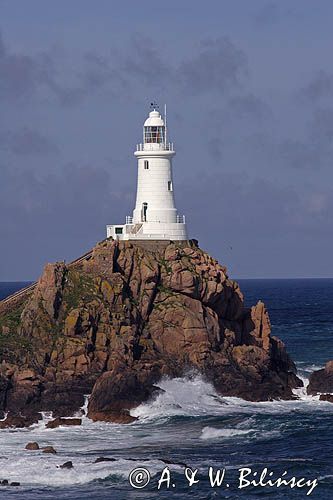 latarnia morska La Corbiere, wyspa Jersey, Channel Islands, Anglia, Wyspy Normandzkie, Kanał La Manche