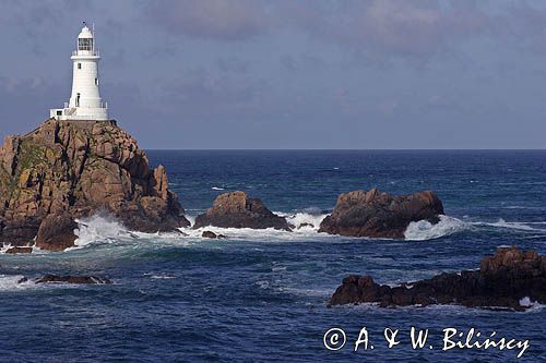 latarnia morska La Corbiere, wyspa Jersey, Channel Islands, Anglia, Wyspy Normandzkie, Kanał La Manche