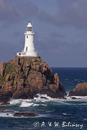 latarnia morska La Corbiere, wyspa Jersey, Channel Islands, Anglia, Wyspy Normandzkie, Kanał La Manche