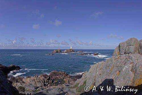 latarnia morska La Corbiere, wyspa Jersey, Channel Islands, Anglia, Wyspy Normandzkie, Kanał La Manche