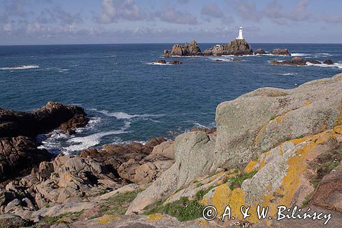 latarnia morska La Corbiere, wyspa Jersey, Channel Islands, Anglia, Wyspy Normandzkie, Kanał La Manche