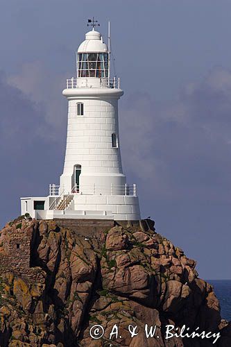 latarnia morska La Corbiere, wyspa Jersey, Channel Islands, Anglia, Wyspy Normandzkie, Kanał La Manche