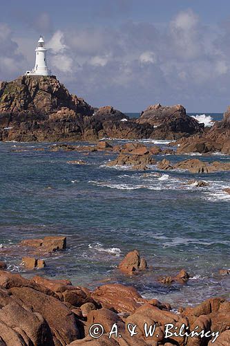 latarnia morska La Corbiere, wyspa Jersey, Channel Islands, Anglia, Wyspy Normandzkie, Kanał La Manche