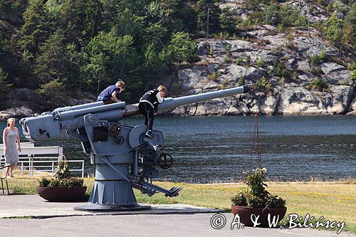 Twierdza Oscarsborg, Sondre Kaholmen, Oslo Fjorden, Południowa Norwegia, Fiord Oslo