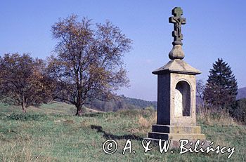 kapliczka, krzyż przydrożny, Nieznajowa, Beskid Niski