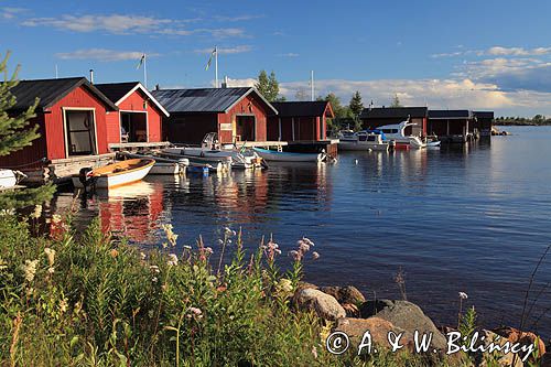 wioska rybacka na wyspie Kluntarna, Archipelag Lulea, Szwecja, Zatoka Botnicka