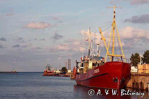 port rybacki w Mersrags, Zatoka Ryska, Łotwa Mersrags harbour, Riga Bay, Latvia