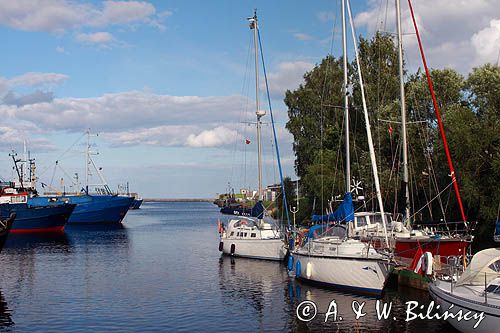 pomost dla jachtów w Roja, Zatoka Ryska, Łotwa Roja harbour, Riga Bay, Latvia